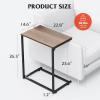 imageWLIVE CShaped End Table Small Side Tables for Sofa Wide Couch Table That Slide Under Laptop Snack Table for Living Room Bedroom Home Office Retro BrownLight Brown