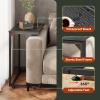 imageWLIVE CShaped End Table Small Side Tables for Sofa Wide Couch Table That Slide Under Laptop Snack Table for Living Room Bedroom Home Office Retro BrownBlack