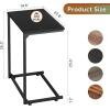 imageWLIVE CShaped End Table Small Side Tables for Sofa Wide Couch Table That Slide Under Laptop Snack Table for Living Room Bedroom Home Office Retro BrownBlack