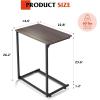imageWLIVE CShaped End Table Small Side Tables for Sofa Wide Couch Table That Slide Under Laptop Snack Table for Living Room Bedroom Home Office Retro BrownGrey