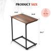 imageWLIVE CShaped End Table Small Side Tables for Sofa Wide Couch Table That Slide Under Laptop Snack Table for Living Room Bedroom Home Office Retro BrownRetro Brown