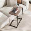 imageWLIVE CShaped End Table Small Side Tables for Sofa Wide Couch Table That Slide Under Laptop Snack Table for Living Room Bedroom Home Office Retro BrownGreige