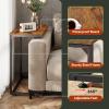 imageWLIVE CShaped End Table Small Side Tables for Sofa Wide Couch Table That Slide Under Laptop Snack Table for Living Room Bedroom Home Office Retro BrownRustic Brown