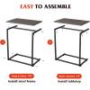 imageWLIVE CShaped End Table Small Side Tables for Sofa Wide Couch Table That Slide Under Laptop Snack Table for Living Room Bedroom Home Office Retro BrownGrey