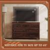 imageWLIVE Farmhouse Dresser for Bedroom Black Wood Storge Cabinet with 4 Drawers for Living Room Hallway Closet Tall Retro Nightstand with Roman Metal HandleBrown