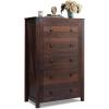 imageWLIVE Farmhouse Dresser for Bedroom Black Wood Storge Cabinet with 4 Drawers for Living Room Hallway Closet Tall Retro Nightstand with Roman Metal HandleBrown