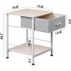 imageWLIVE Nightstand End Table with Fabric Storage Drawer and Open Wood Shelf Bedside Furniture with Steel Frame Side Table for Bedroom Dorm Easy Assembly Light Grey 2503quot Height