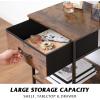 imageWLIVE Nightstand Small Dresser for Bedroom Side Table End Table with Fabric Storage Drawer and Open Wood Shelf Bedside Table Furniture Closet Dresser Dorm Rustic Brown Wood Grain Print