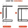 imageWLIVE Side Table Set of 2 C Shaped End Table for Couch Sofa and Bed Large Desktop C Table for Living Room Bedroom Gray and Black