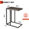 imageWLIVE Side Table Set of 2 C Shaped End Table for Couch Sofa and Bed Large Desktop C Table for Living Room Bedroom Gray and Black