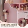imageWLIVE Small Vanity Desk Set with Mirror ampamp 3 Color Lighting Modes 238 Makeup Table with Shelves and Storage Drawers for Bedroom Compact Dressing Table and Storage Chair Set for Tiny Space PinkPink