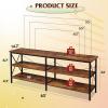 imageWLIVE TV Stand up to 70 Inch TV 63quot Entertainment Center TV Media Console with 3Tier Storage Shelves for Living Room and Bedroom BlackRustic Brown