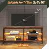 imageWLIVE TV Stand up to 70 Inch TV 63quot Entertainment Center TV Media Console with 3Tier Storage Shelves for Living Room and Bedroom BlackRustic Brown