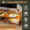 imageWLIVE TV Stand up to 70 Inch TV 63quot Entertainment Center TV Media Console with 3Tier Storage Shelves for Living Room and Bedroom BlackRustic Brown