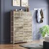 imageWLIVE Tall Dresser for Bedroom with 13 Drawers Storage Dresser Organizer Unit Fabric Dresser for Bedroom Closet Chest of Drawers with Fabric Bins Steel Frame Wood Top Greige Oak