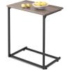 imageWLIVE CShaped End Table Small Side Tables for Sofa Wide Couch Table That Slide Under Laptop Snack Table for Living Room Bedroom Home Office Retro BrownGreige