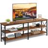 imageWLIVE TV Stand up to 70 Inch TV 63quot Entertainment Center TV Media Console with 3Tier Storage Shelves for Living Room and Bedroom BlackRustic Brown