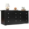 imageWLIVE Wood Black Dresser with 6 Drawer 59Wide Chest of Drawers for Bedroom Long Nightstand with Drawers Modern Large Storage Tower Unit Closet Store Organizer for Living Room Hallway