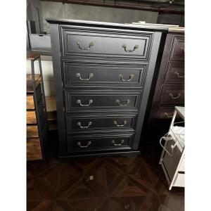 imageWLIVE Farmhouse 5 Drawer Dresser for Bedroom Tall Wood Chest of Drawers