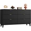 imageWLIVE 4 Drawer Dresser for Bedroom Black Tall Dresser Modern Wood Dressers with Sturdy Metal Handle Small Chest of Drawers for Living Room HallwayBlack