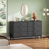 imageWLIVE 4 Drawer Dresser for Bedroom Black Tall Dresser Modern Wood Dressers with Sturdy Metal Handle Small Chest of Drawers for Living Room HallwayBlack