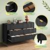 imageWLIVE 4 Drawer Dresser for Bedroom Black Tall Dresser Modern Wood Dressers with Sturdy Metal Handle Small Chest of Drawers for Living Room HallwayBlack
