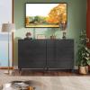 imageWLIVE 4 Drawer Dresser for Bedroom Black Tall Dresser Modern Wood Dressers with Sturdy Metal Handle Small Chest of Drawers for Living Room HallwayBlack
