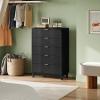 imageWLIVE 4 Drawer Dresser for Bedroom Black Tall Dresser Modern Wood Dressers with Sturdy Metal Handle Small Chest of Drawers for Living Room HallwayBlack