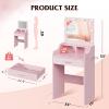 imageWLIVE Small Vanity Desk Set with Mirror ampamp 3 Color Lighting Modes 238 Makeup Table with Shelves and Storage Drawers for Bedroom Compact Dressing Table and Storage Chair Set for Tiny Space BlackPink