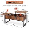 imageWLIVE Lift Top Coffee Table with Storage 409quot Coffee Table with Lifting Top ampamp Sliding Cover Wood Modern Center Table with 2 Hidden Compartment for Living Room Retro BrownBlack