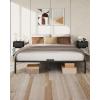 imageWLIVE Queen Bed Frame Metal Platform Bed Frame Sturdy Queen Size Beds with Storage Space Under Bed Suitable for BedroomKing