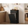 imageWLIVE 2  10 Gallon Double Tilt Out Trash Can Cabinet Hidden Trash Can Cabinet with 2 AC USB Outlets Storage Drawers FoodClothes Storage Pet Proof Kitchen Trash bin Cabinet for Home BlackBlack