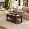 imageWLIVE Coffee Table 39quot Lift Top Coffee Table with Hidden Compartment Storage Shelf and Lifting Top for Home Living Room Office and Reception Room BrownRedbrown