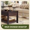 imageWLIVE Coffee Table 39quot Lift Top Coffee Table with Hidden Compartment Storage Shelf and Lifting Top for Home Living Room Office and Reception Room BrownRedbrown