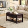 imageWLIVE Coffee Table 39quot Lift Top Coffee Table with Hidden Compartment Storage Shelf and Lifting Top for Home Living Room Office and Reception Room BrownRedbrown