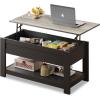 imageWLIVE Coffee Table 39quot Lift Top Coffee Table with Hidden Compartment Storage Shelf and Lifting Top for Home Living Room Office and Reception Room BrownGrey
