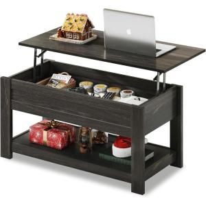 imageWLIVE Coffee Table 39quot Lift Top Coffee Table with Hidden Compartment Storage Shelf and Lifting Top for Home Living Room Office and Reception Room BrownEspresso