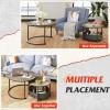 imageWLIVE Round Coffee Table Set of 2 315quot Nesting Coffee Table with Storage Industrial Minimalist Center Table with Metal Frame Easy Assembly for Living Room Apartment GreyGreige