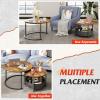 imageWLIVE Round Coffee Table Set of 2 315quot Nesting Coffee Table with Storage Industrial Minimalist Center Table with Metal Frame Easy Assembly for Living Room Apartment GreyRustic Brown