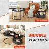 imageWLIVE Round Coffee Table Set of 2 315quot Nesting Coffee Table with Storage Industrial Minimalist Center Table with Metal Frame Easy Assembly for Living Room Apartment GreyCharcoal Black