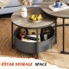 imageWLIVE Round Coffee Table Set of 2 315quot Nesting Coffee Table with Storage Industrial Minimalist Center Table with Metal Frame Easy Assembly for Living Room Apartment GreyGreige
