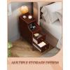 imageWLIVE Narrow Nightstand with 2 Drawers MidCentury Modern End Table with Storage Cabinet Small Wooden Side Table for Living Room Bedroom Study ToiletWhiteAntique Cherry