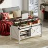 imageWLIVE Lift Top Coffee Table 394quot Farmhouse Coffee Table with Large Hidden Storage Compartment Sliding Barn Doors Modern Wood Center Table for Living Room Office WhiteWhite
