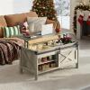 imageWLIVE Lift Top Coffee Table 394quot Farmhouse Coffee Table with Large Hidden Storage Compartment Sliding Barn Doors Modern Wood Center Table for Living Room Office WhiteGrey