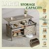 imageWLIVE Lift Top Coffee Table 394quot Farmhouse Coffee Table with Large Hidden Storage Compartment Sliding Barn Doors Modern Wood Center Table for Living Room Office WhiteGrey