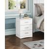 imageWLIVE Black Night Stand with 3 Drawers Small Wooden Nightstand Bed Side Table for Bedroom Living Room Dorm Modern Minimalist Bedside Table 129quot D x 16quot W x 216quot HWhite