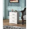 imageWLIVE Black Night Stand with 3 Drawers Small Wooden Nightstand Bed Side Table for Bedroom Living Room Dorm Modern Minimalist Bedside Table 129quot D x 16quot W x 216quot HWhite