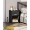 imageWLIVE Nightstand Set of 2 with Charging Station Wood Night Stand Sets with 2 Drawers and Open Shelf Bed Side Tables Bedroom Living Room BlackBlack