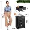 imageWLIVE Tall Nightstand with Charging Station Wood Nightstand with 3 Drawers Bedside Tables Bedroom Dorm End Table with 2 USB Ports and 2 AC Outlets Bedside Table EspressoBlack