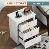 imageWLIVE Tall Nightstand with Charging Station Wood Nightstand with 3 Drawers Bedside Tables Bedroom Dorm End Table with 2 USB Ports and 2 AC Outlets Bedside Table EspressoWhite